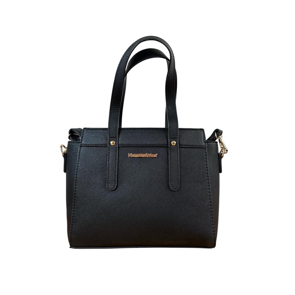 Montana West Tote Crossbody Womens Black Structured Gold Western Chic